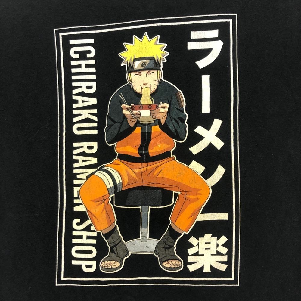 Naruto Shippuden Ichiraku Ramen Shop Graphic Print Anime T-Shirt Large